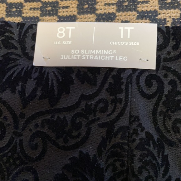 Chico’s So Slimming Raised Scroll Juliet Straight Leg Pull On Pants Size 8T. - Picture 4 of 9